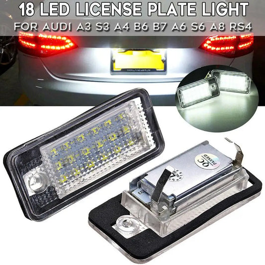 For Aud I LED Number Plate 2PCS A3 A4 S4 RS4 B6 B7 A6 RS6