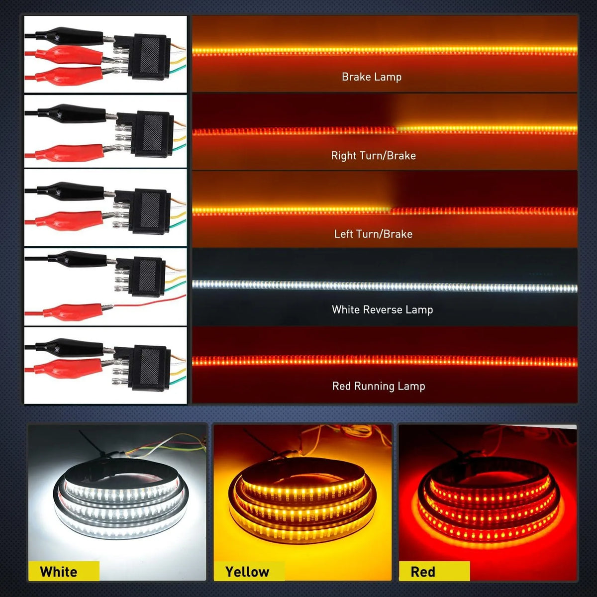 Nilight 60-inch Tailgate Bar 504 Leds Triple Row Strip
