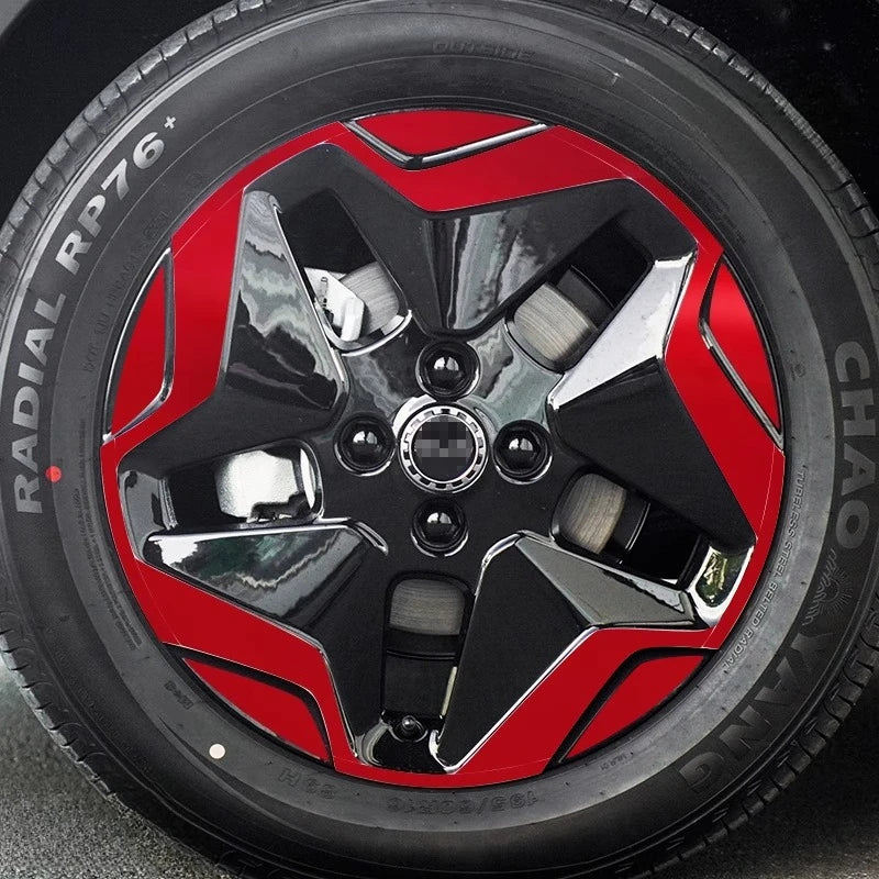 For BYD Dolphin Contour-Cut Wheel Decals Rainbow Laser