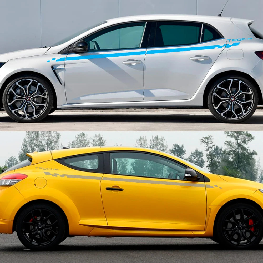 For Renault Megane 2 3 4 2PCS Door Side Stickers Rs Grandtourer