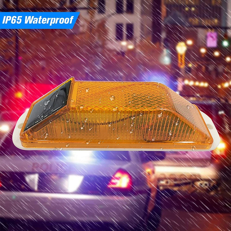 Rechargeable Solar Strobe Warning Night Driving Traffic Safety