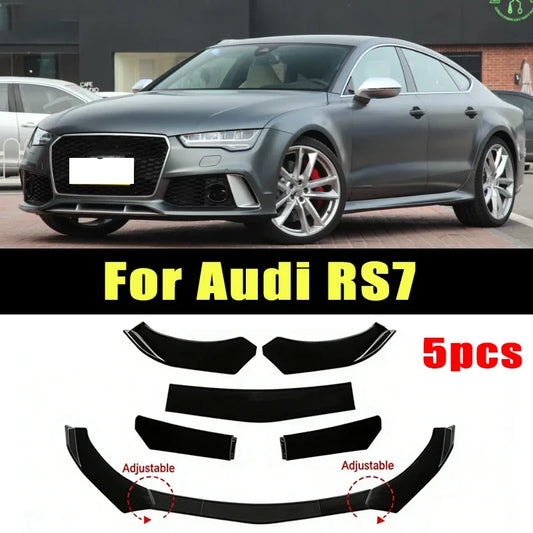 For Audi RS7 5PCS ABS Material Front Bumper Separator Lip Body