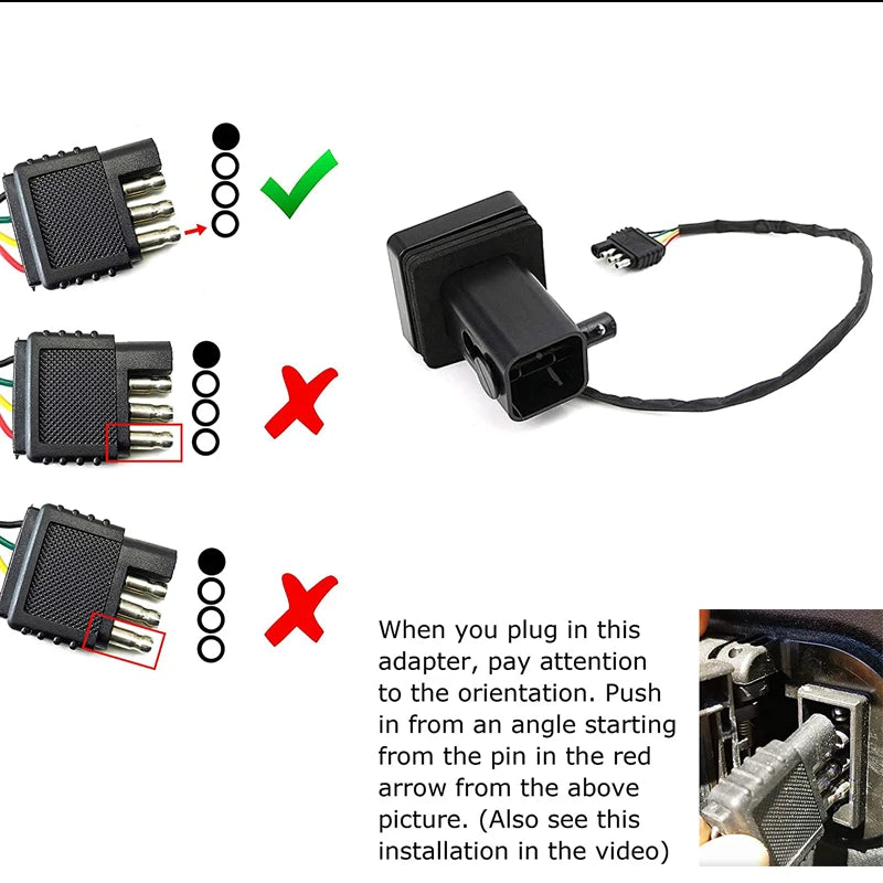 Trailer Hitch Receiver Cover Brake Tube Pin Signal Warning