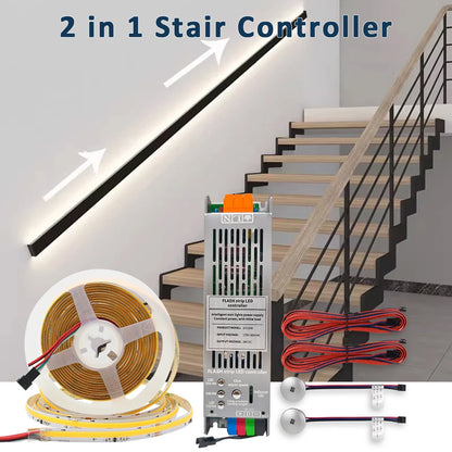 For Stairway Lighting Cob Running Water Flow Stair Strip 24V