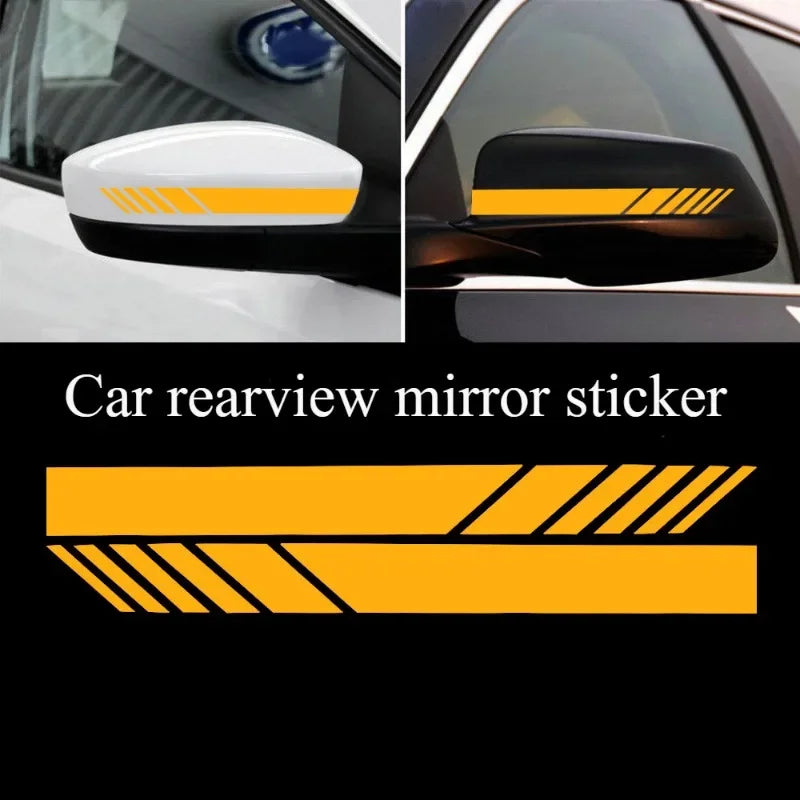 Red Tuning Pair Rearview Mirror Decor Carbon Fiber 5D