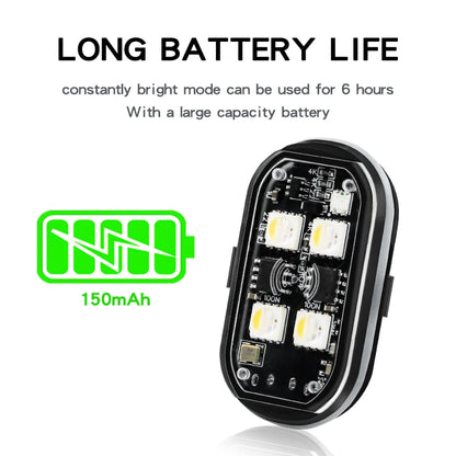 6PCS RGB Strobe Motorcycle Flash Position Wireless Aircraft