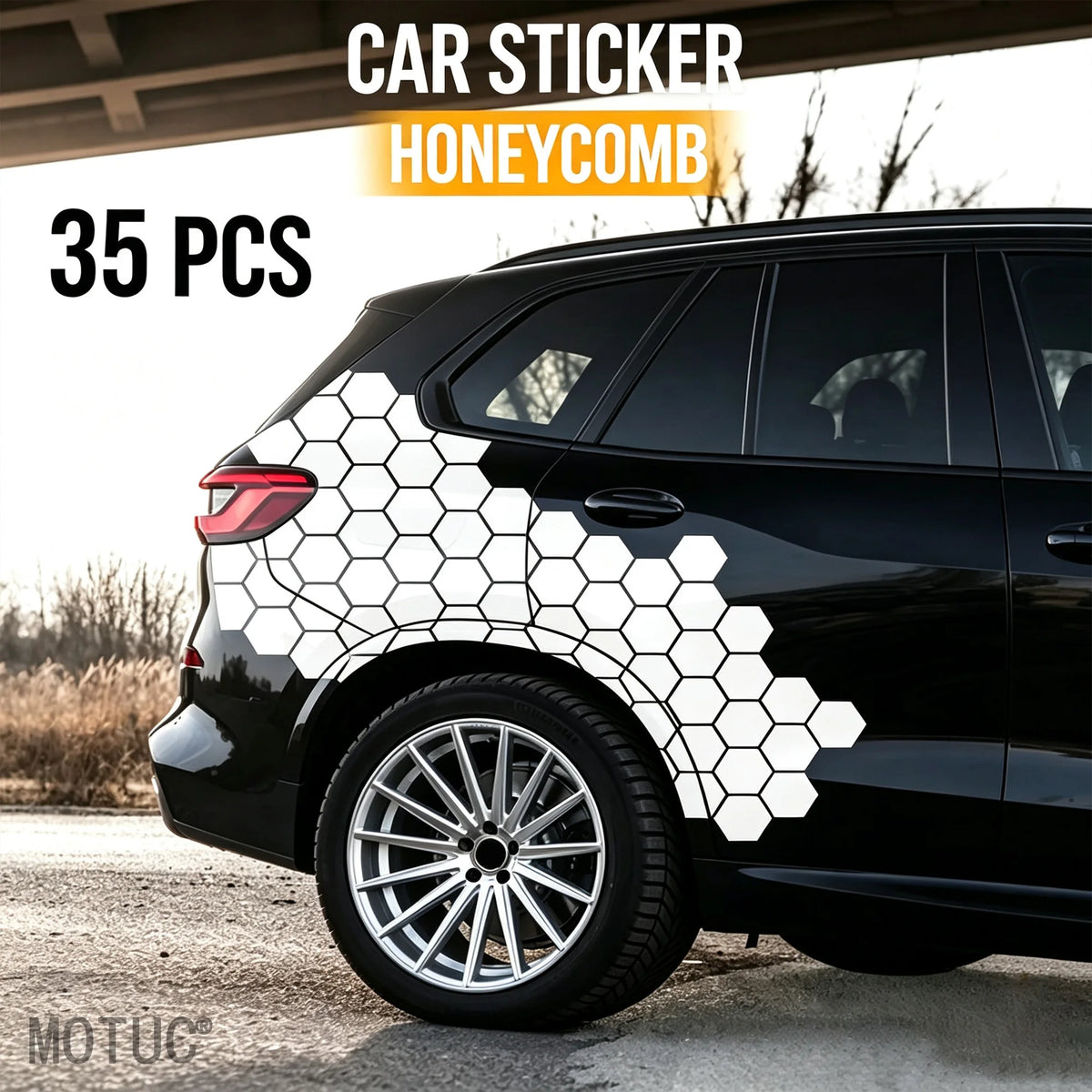 1SET Hexagonal Honeycomb Stickers Tuning Geometric Waterproof