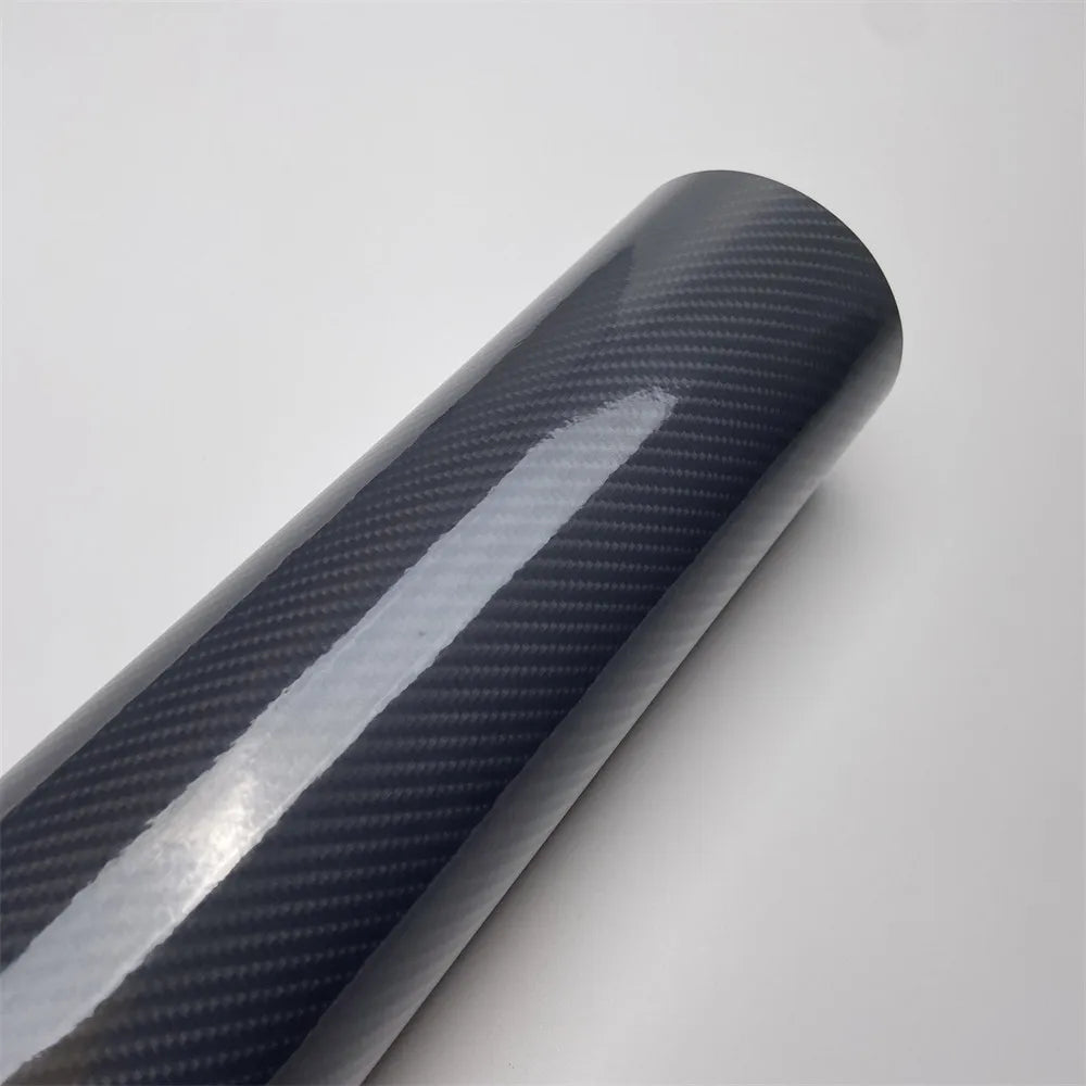 Grey 6D Carbon Fiber Vinyl Wrap Film Roll Door