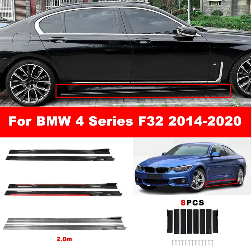For BMW 4 Series F32 2014-2020 Side Skirt Splitters Extended