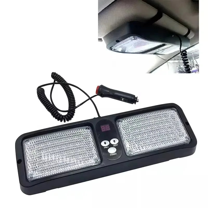 Red Blue Sun Visor Emergency Strobe 12 Flashing Modes
