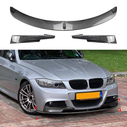 For BMW 3 Series E90 E91 Front Bumper Lip splitter+side Air Vent