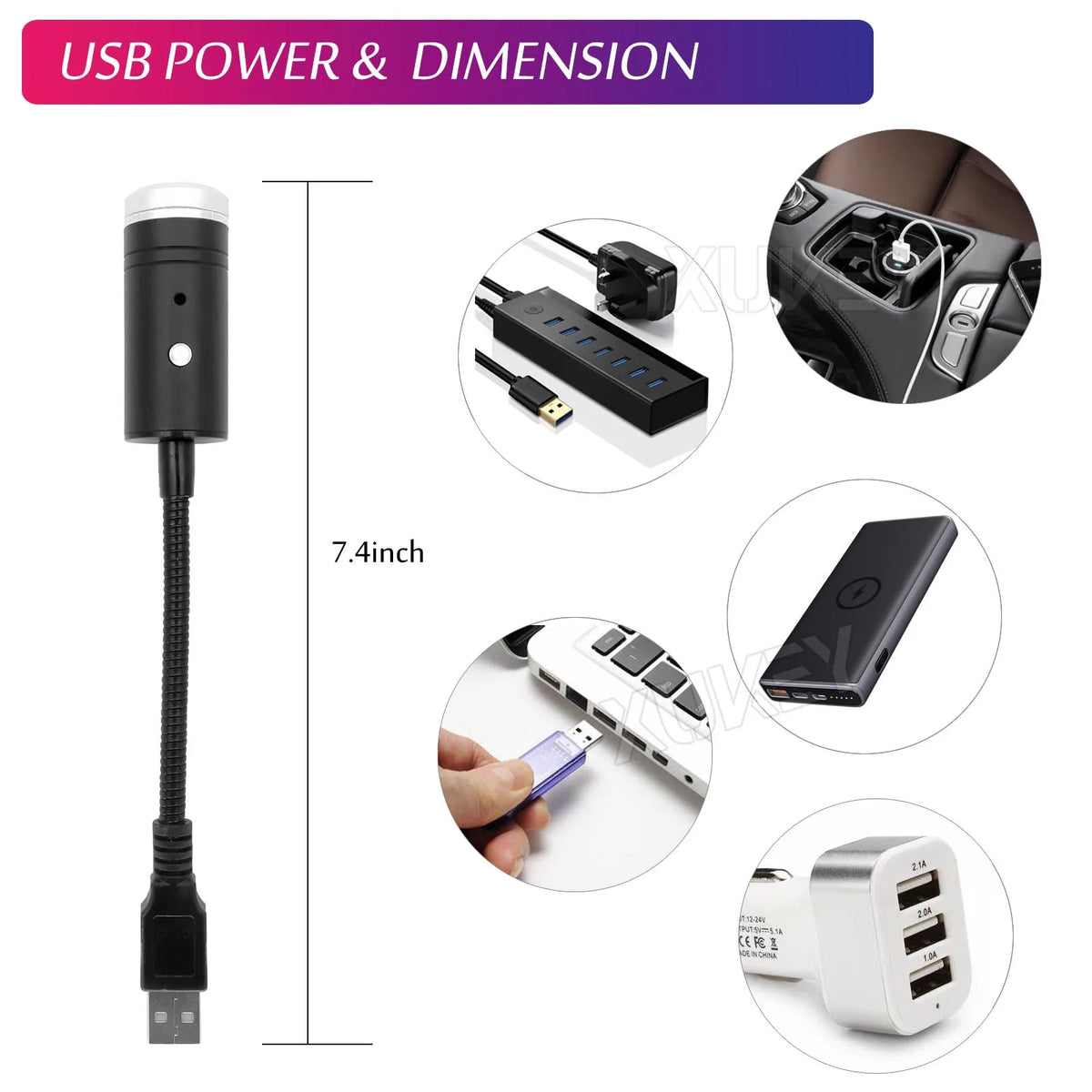 USB Star Projector Night Colors 24 Lighting Modes Sound