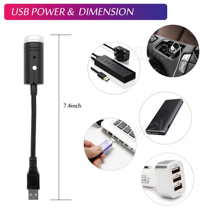 USB Star Projector Night Colors 24 Lighting Modes Sound