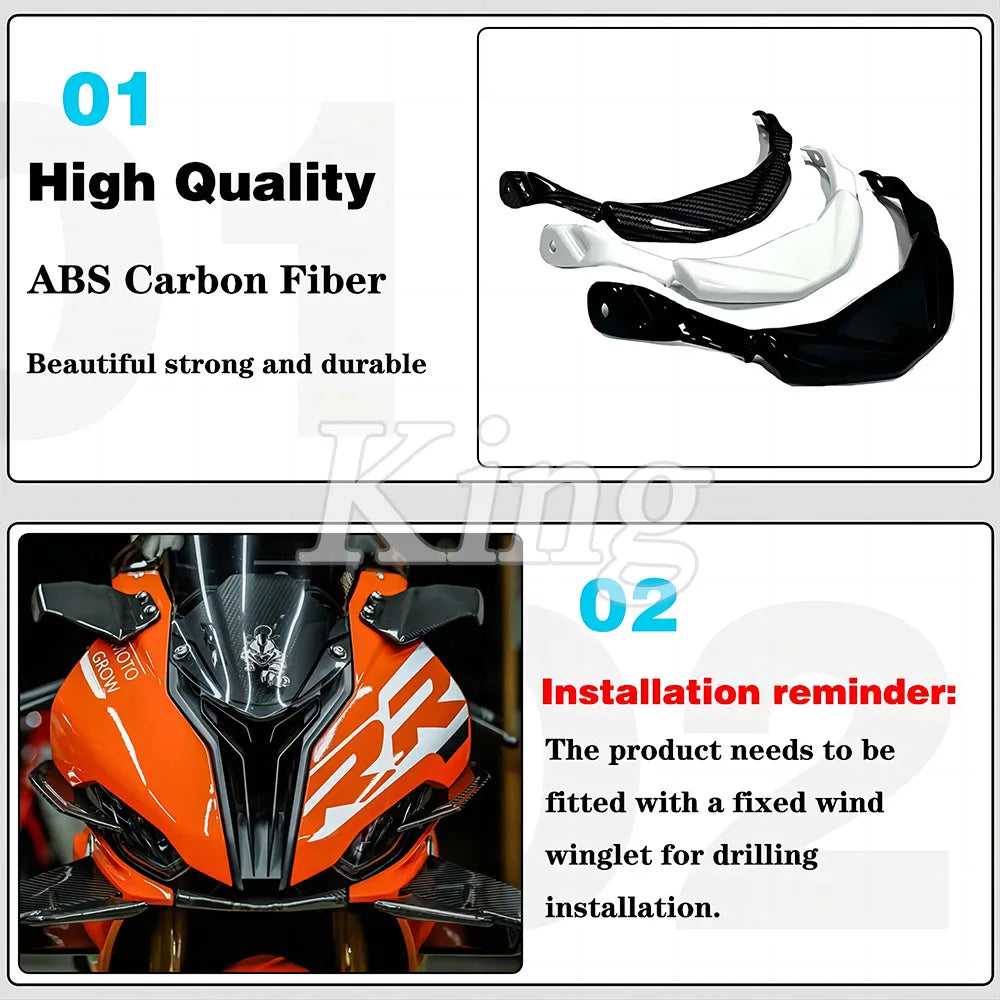 For BMW S1000RR M1000RR 2019–2022 — Front Fairing Lip Winglets