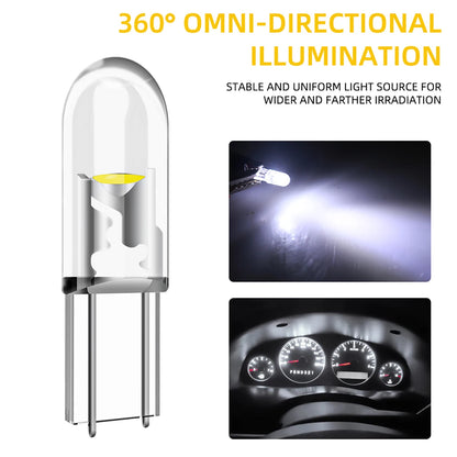 20PCS T5 W3W w1.2w Cob Bulb Dashboard Indicator Instrument