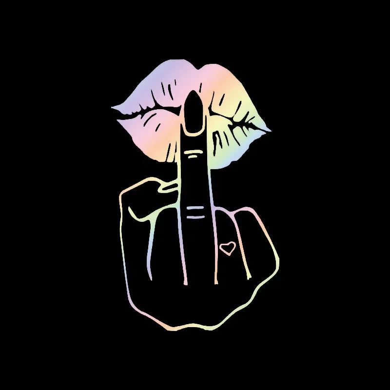 F U Girly Middle Finger Cute Stickers Window Bumper