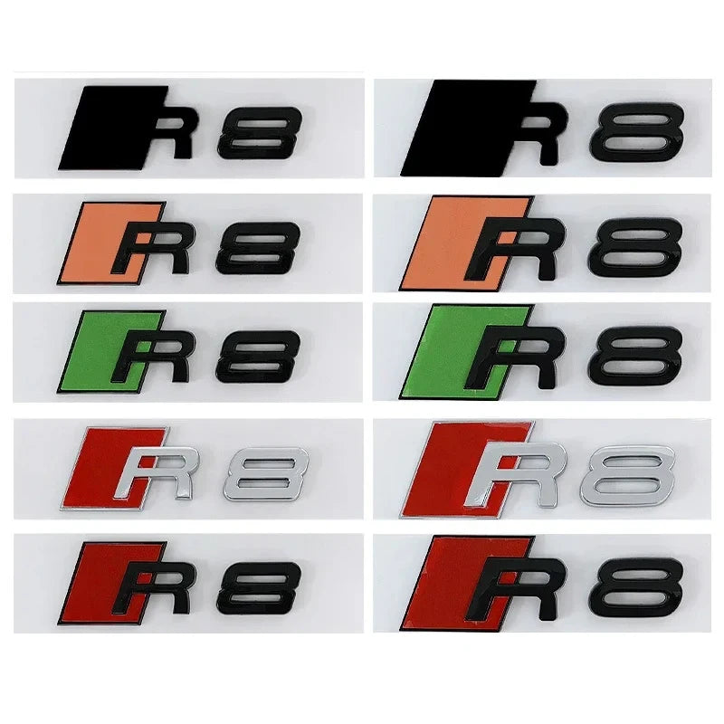 For Audi Sline R8 Logo ABS Plastic Side Body Badge Rear Trunk