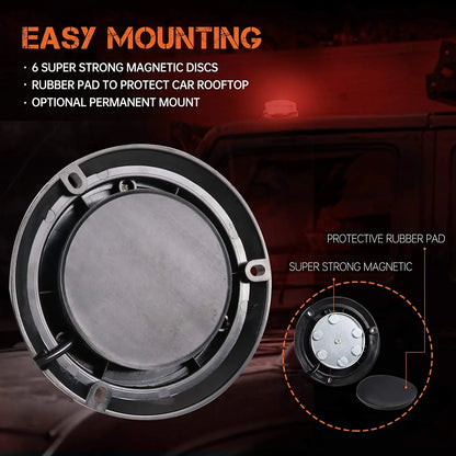 Magnetic Emergency Strobe Roof Flashing Warning Signal 12v-24v