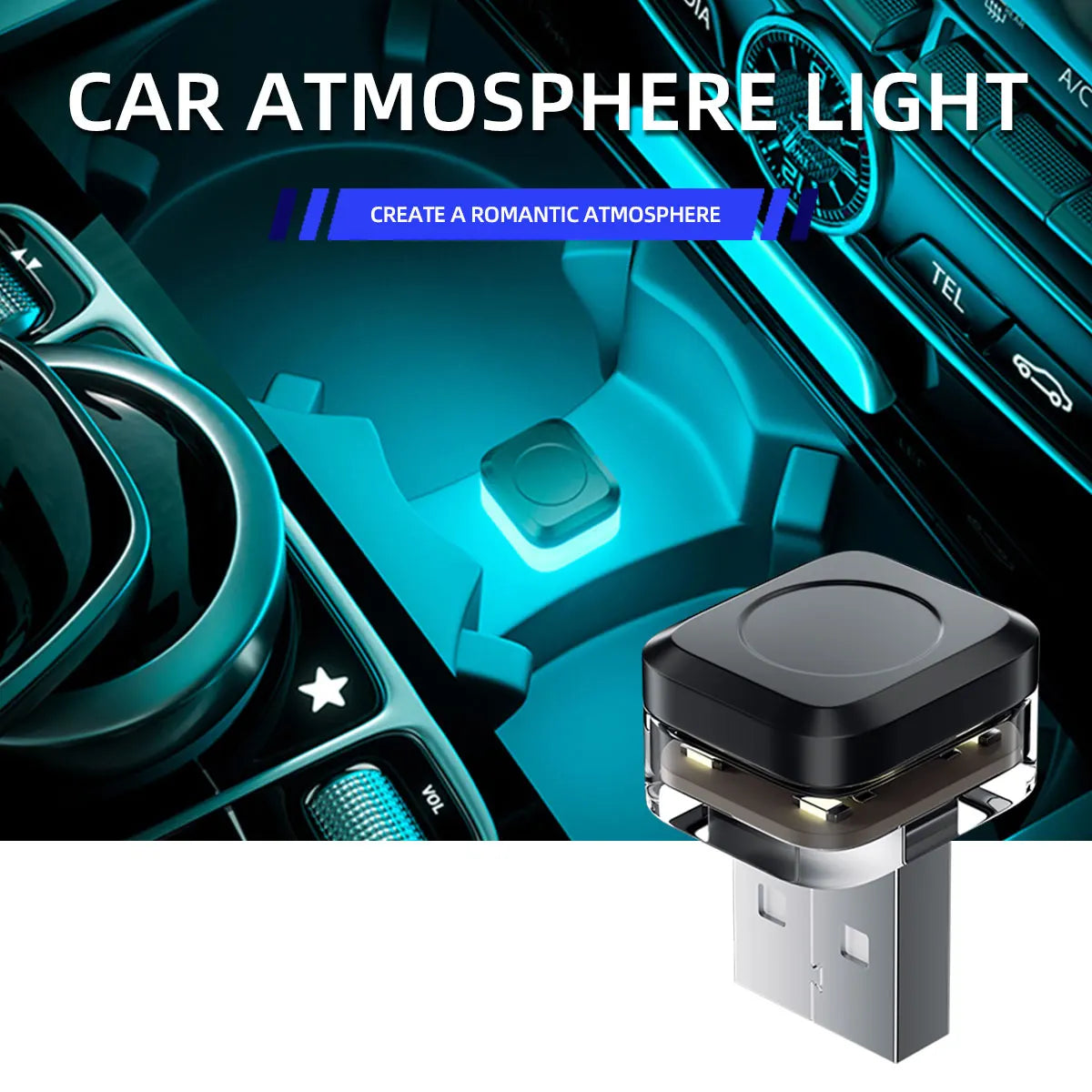 2X USB MINI Interior Atmosphere Plug Play Lighting Reading