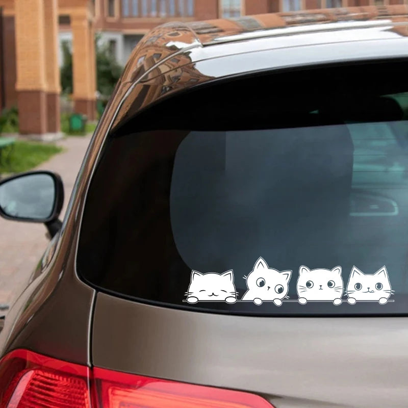 For Apple Macbook Decor Peeking Cat Vinyl Sticker Window Bumper