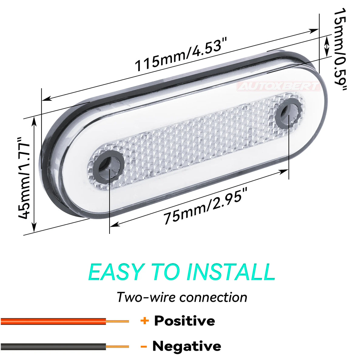 4PCS Side Marker Oval Position Reverse Signal Indicator Warning