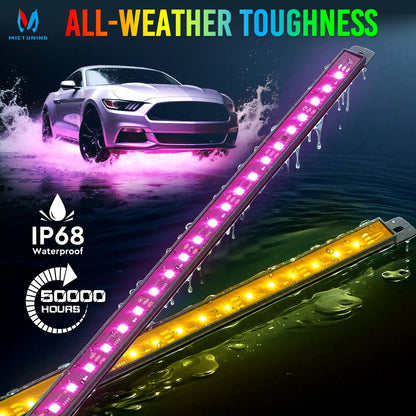 U8 rgb+ic Underglow Strip Dual Remote Control Chase Colour