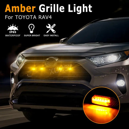For Toyota RAV4 2019 2020 2021 4PCS Amber Raptor Grille Front