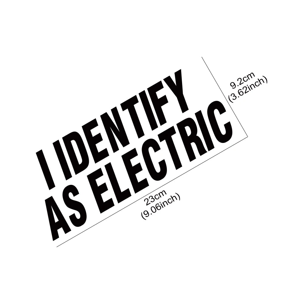 I Identify As Electric Stickers Funny Body Window Windshield