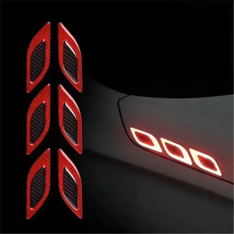 6PCS Set Reflective Stickers anti-scratch Safety Warning Sticker