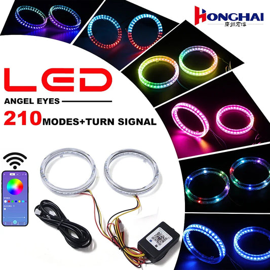 RGB 3.0inch Angel Eyes Ring Projector Eys Sequential Turn