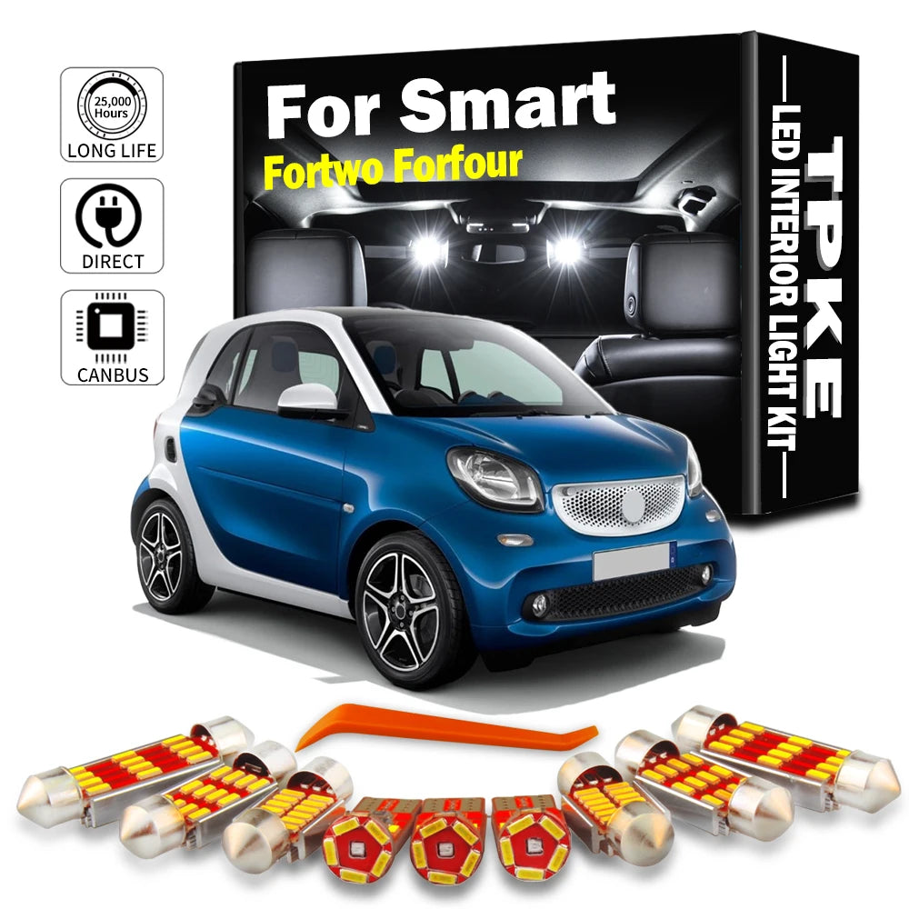 For Smart Fortwo Forfour 450 451 Interior Bulbs Kit 452 453 454