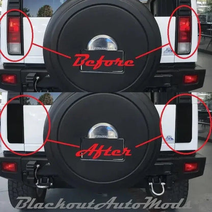 For Hummer H2 Sut Pickup Truck 03-09 ABS Blackened Tail Back