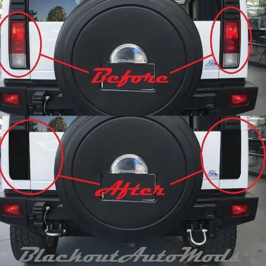 For Hummer H2 Sut Pickup Truck 03-09 ABS Blackened Tail Back
