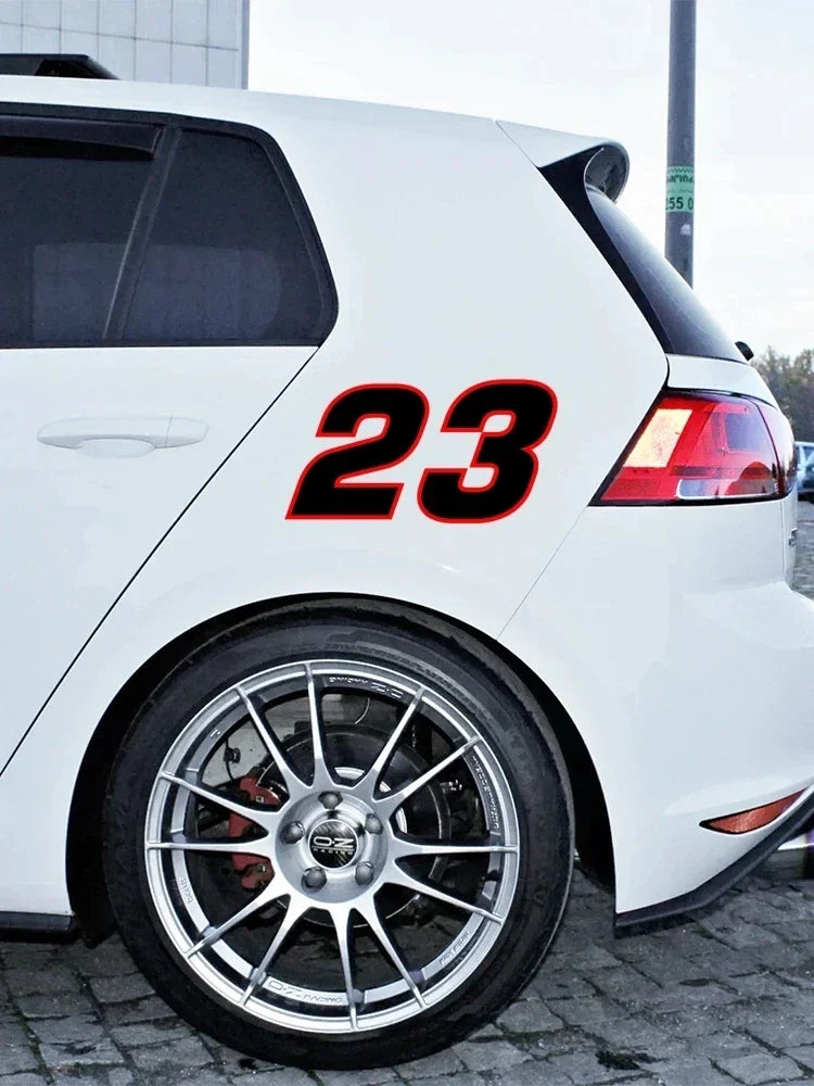 Various Sizes Removable Decal Racing Number Wall Sticker