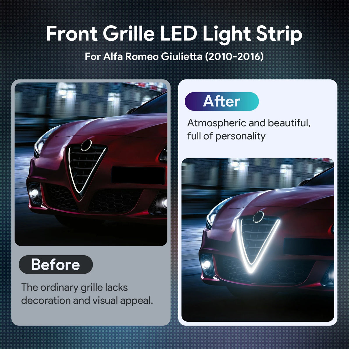 Dynamic Sequential LED Front Grille Ambient Light Strip DRL Lamp For Alfa Romeo Giulietta 2010-2016 Turn Signal Car Exte