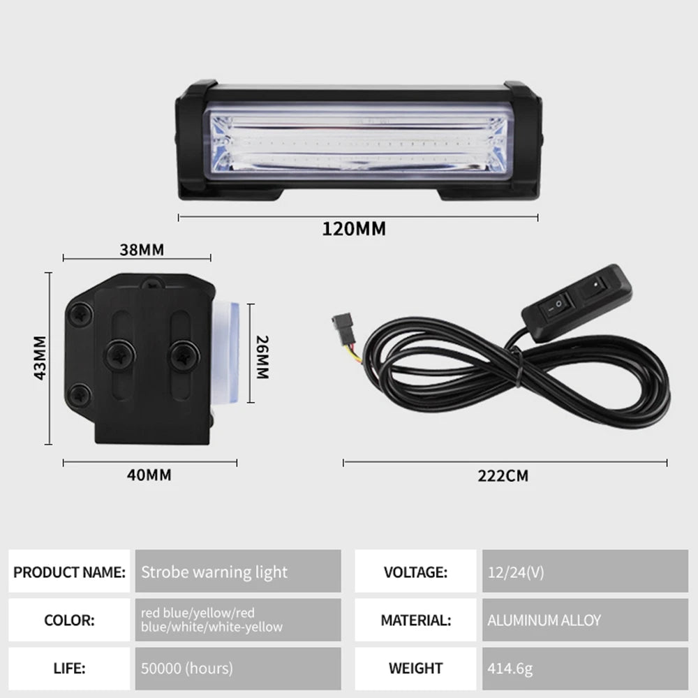For Vehicles In Cob Grille Strobe 12V Flashing Beacon Amber