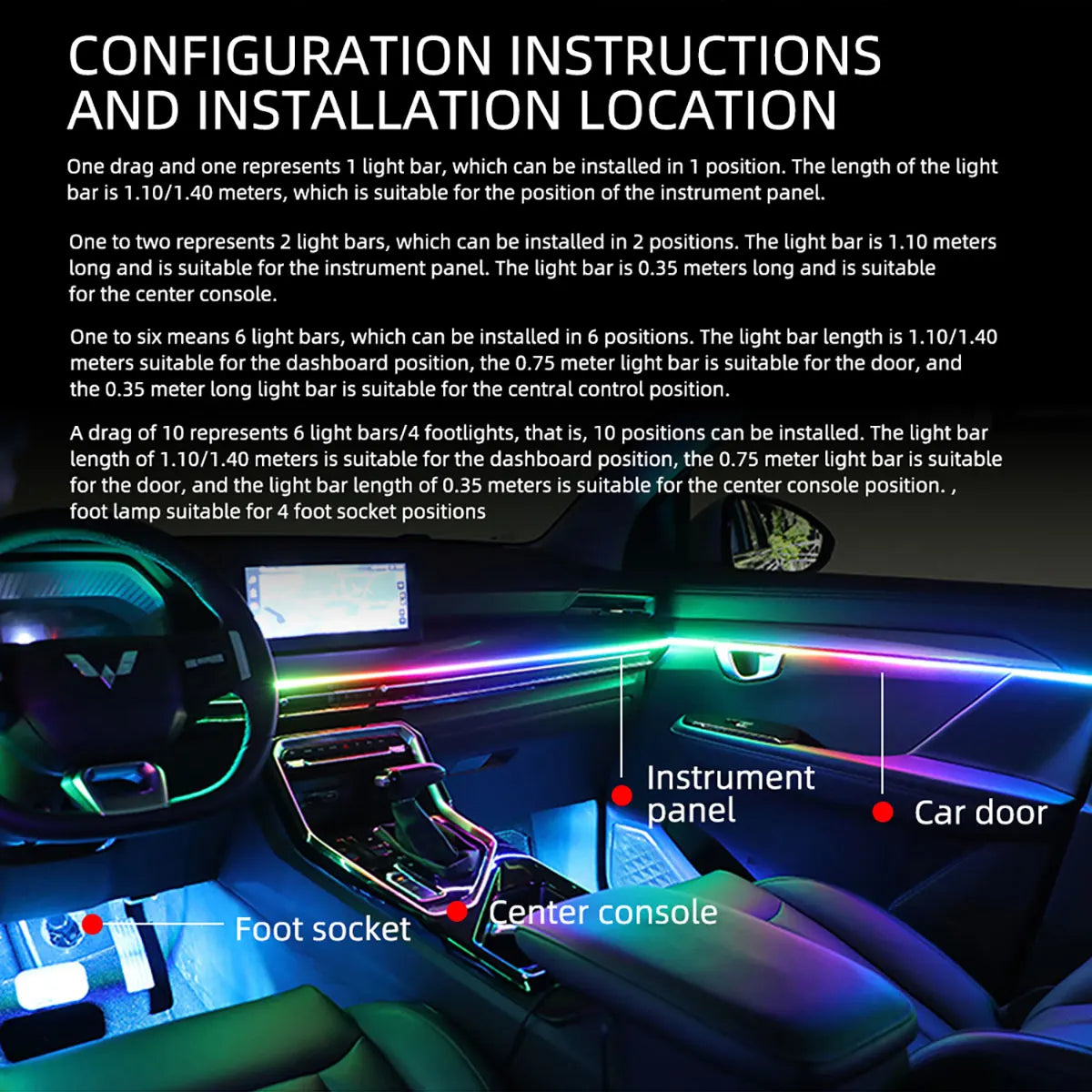 For Dashboard Roof Ambient Skylight Streamer Interior Symphony