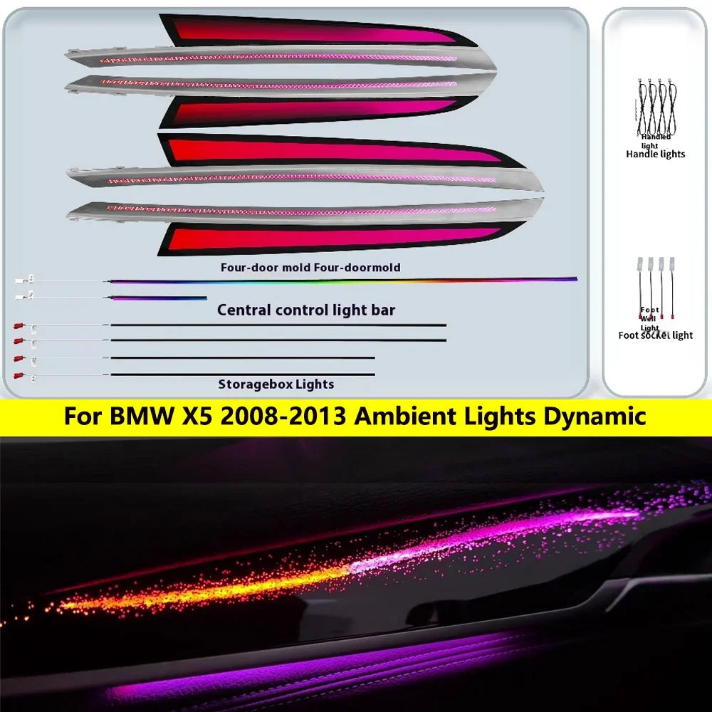 For BMW X5 2008-2013 Ambient Lights Dynamic pattern+dragon Scale