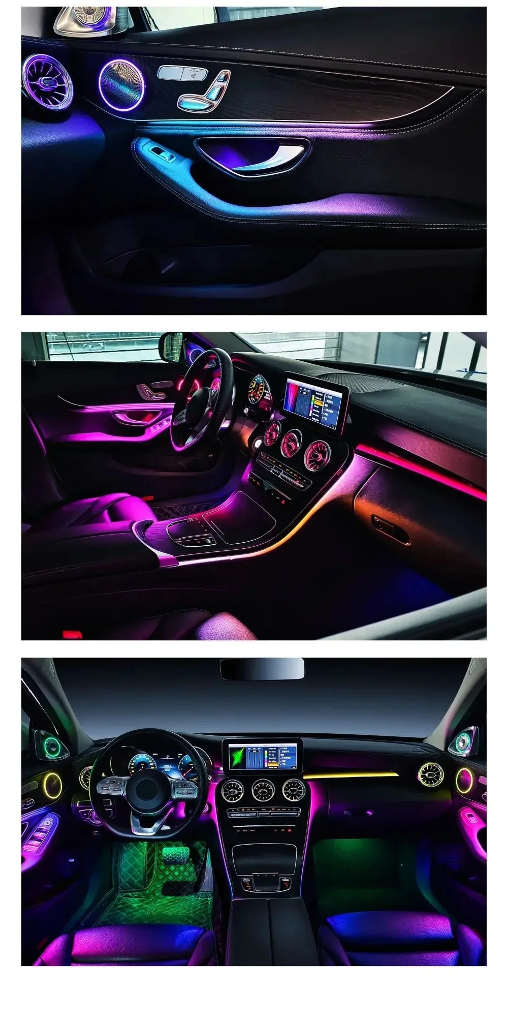 For Mercedes C Glc X253 W205 Colors RGB Interior Ambient Kit