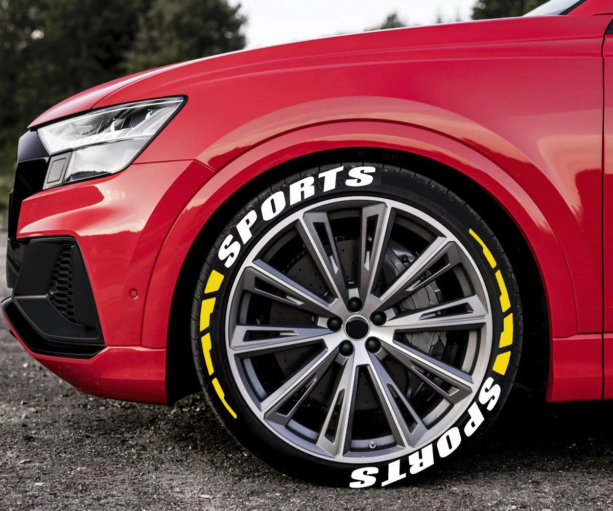 8PCS Tire Wheel Stickers Tuning 3D Permanent Pvc Joined
