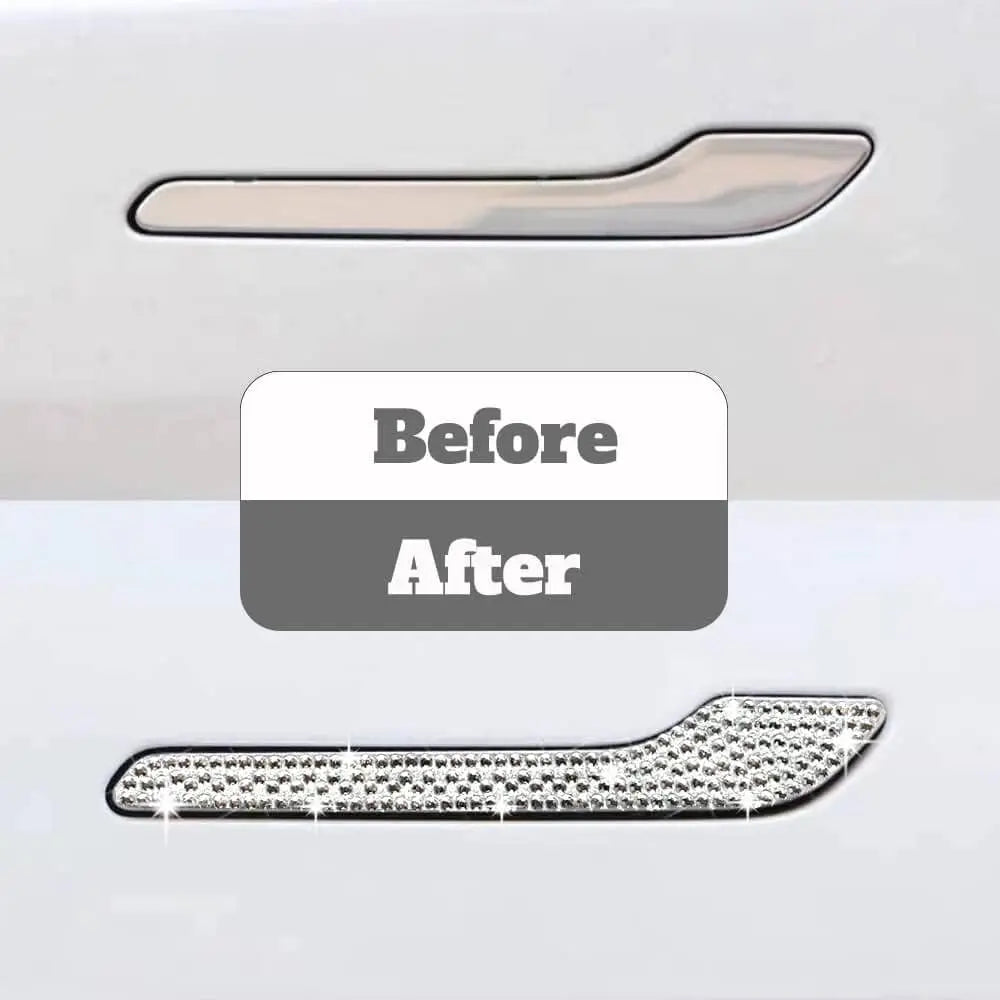 For Tesla Model 3 Exterior Ornament 4PCS Bling Rhinestone Door