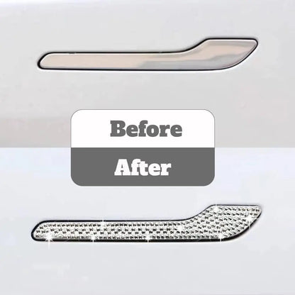 For Tesla Model 3 Exterior Ornament 4PCS Bling Rhinestone Door