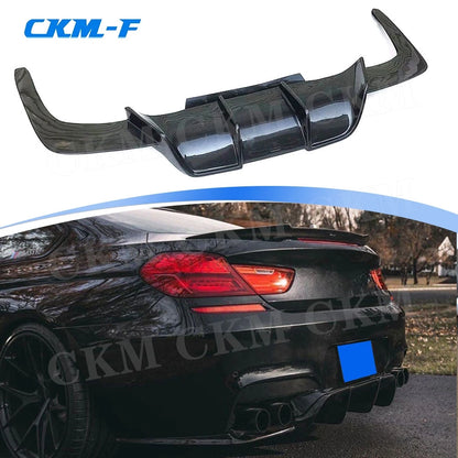 For BMW 6 Series F06 F12 Dry Carbon Fiber Rear Bumper Lip