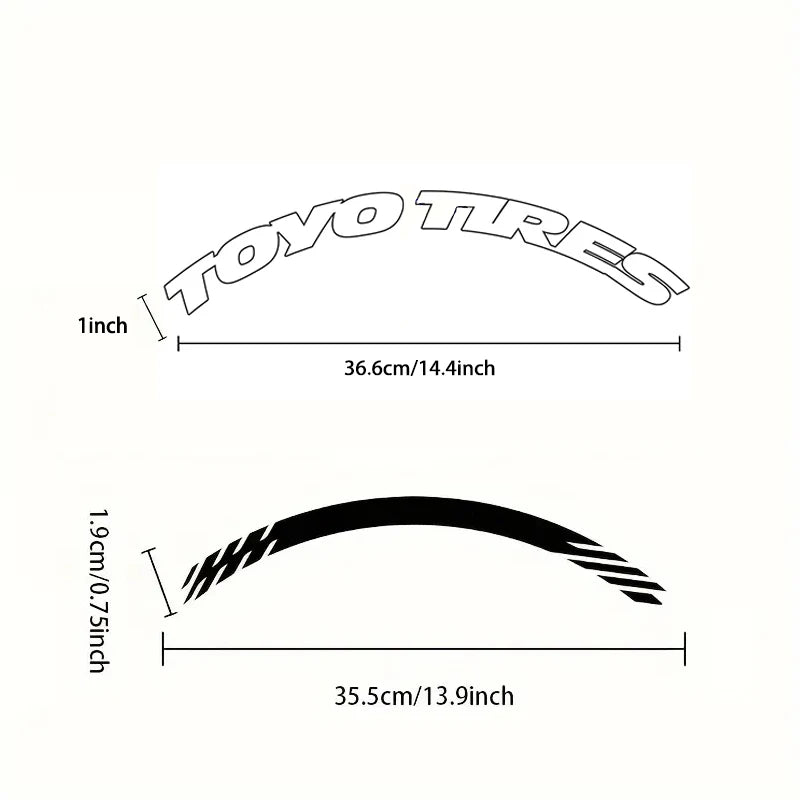 One Tire Letter Sticker Pvc Waterproof Personalized Decal Without