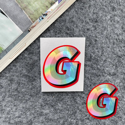 Holographic Gradient Letter Sticker Waterproof Vinyl Decal