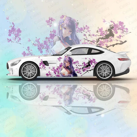 Genshin Impact Raiden Shogun Anime Body Stickers Itasha Side