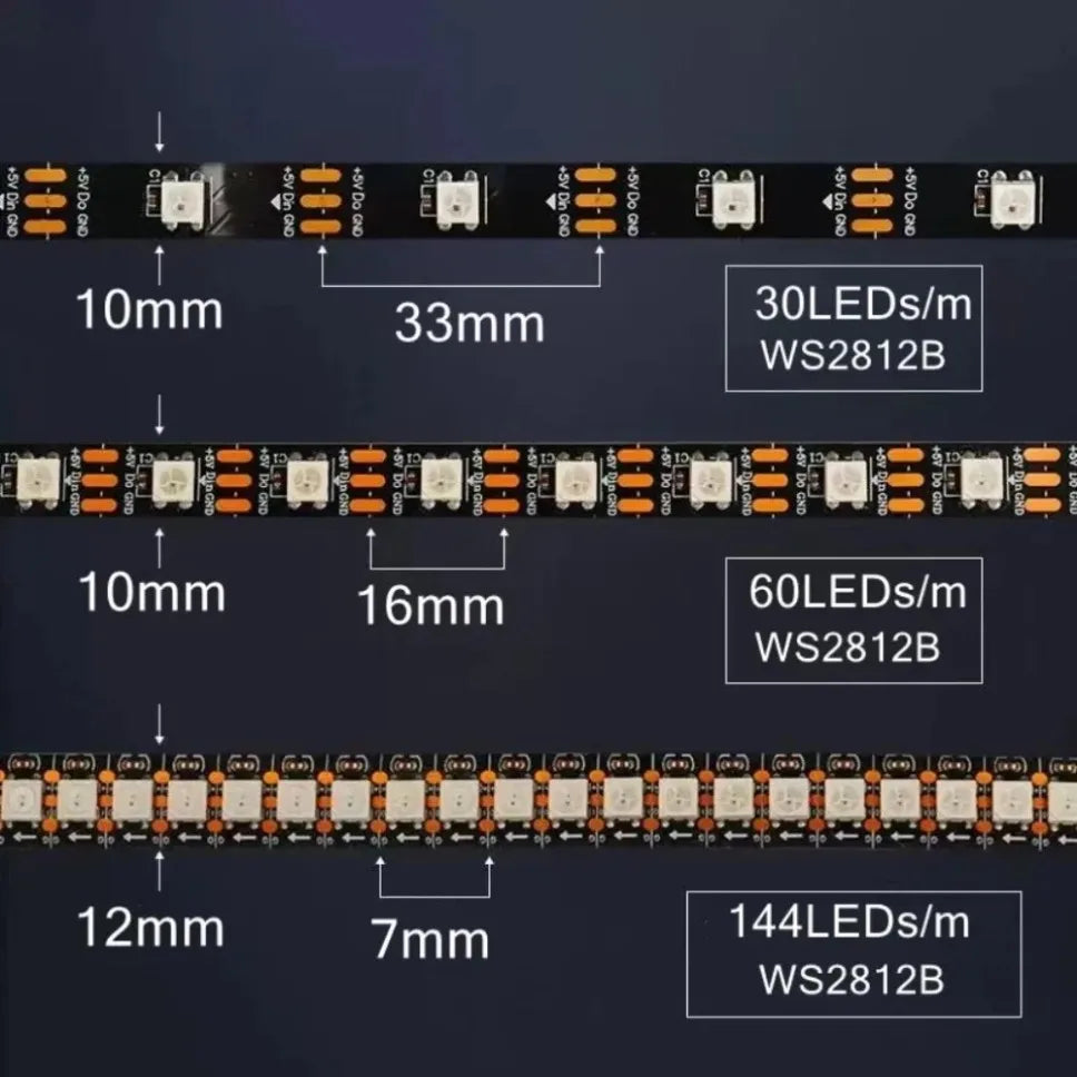 ws2812b 5050 Rgbic Smart Strip WS2812 Individually Addressable Ic