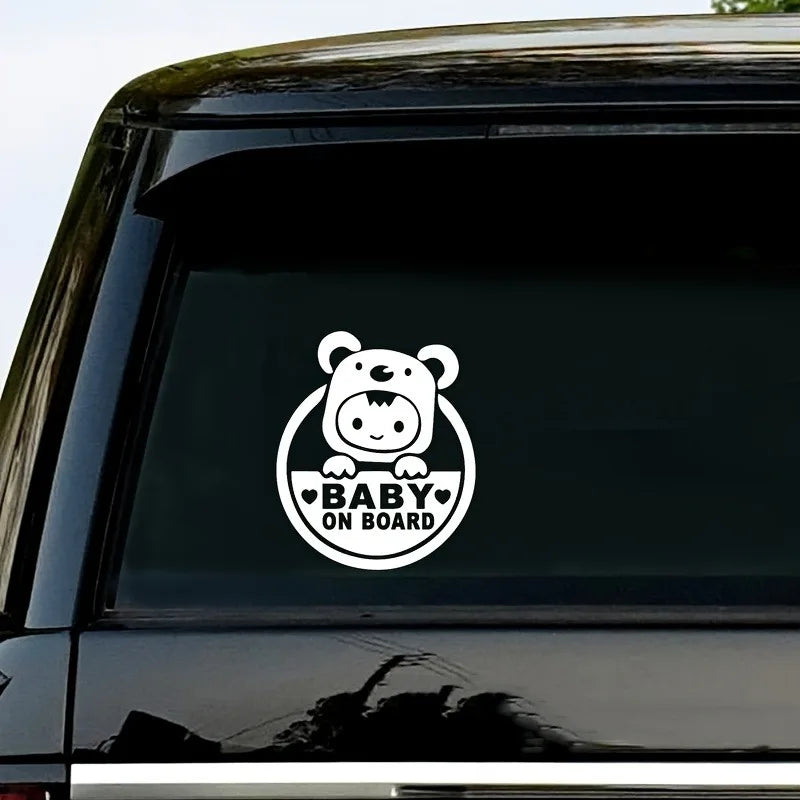 Art Design Baby On Boaro Exterior Fashion Cartoon Sticker