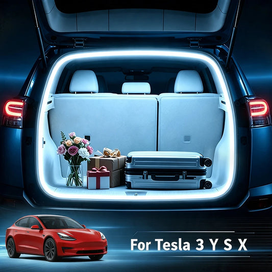 After Trunk Light For Tesla 3 Y S X Launch Juniper Bright LED Silicone Light Yellow White Rear Magnetic Induction Interi