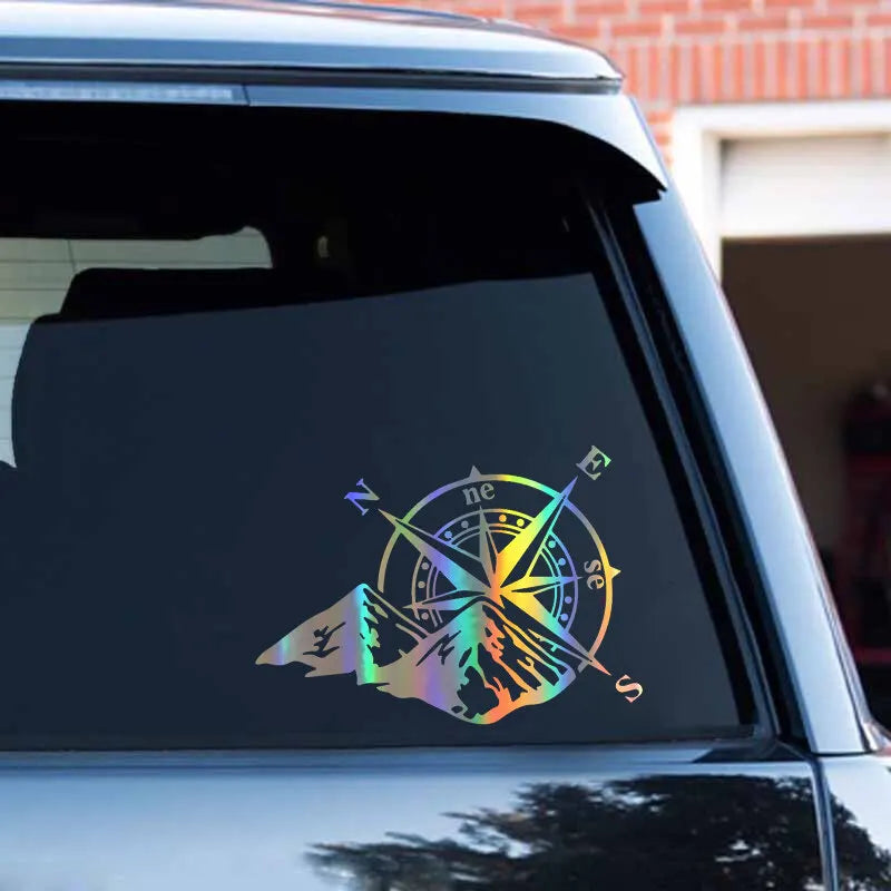 Mountain Compass Fashion Laser Sticker Body Decal Rear Windshield
